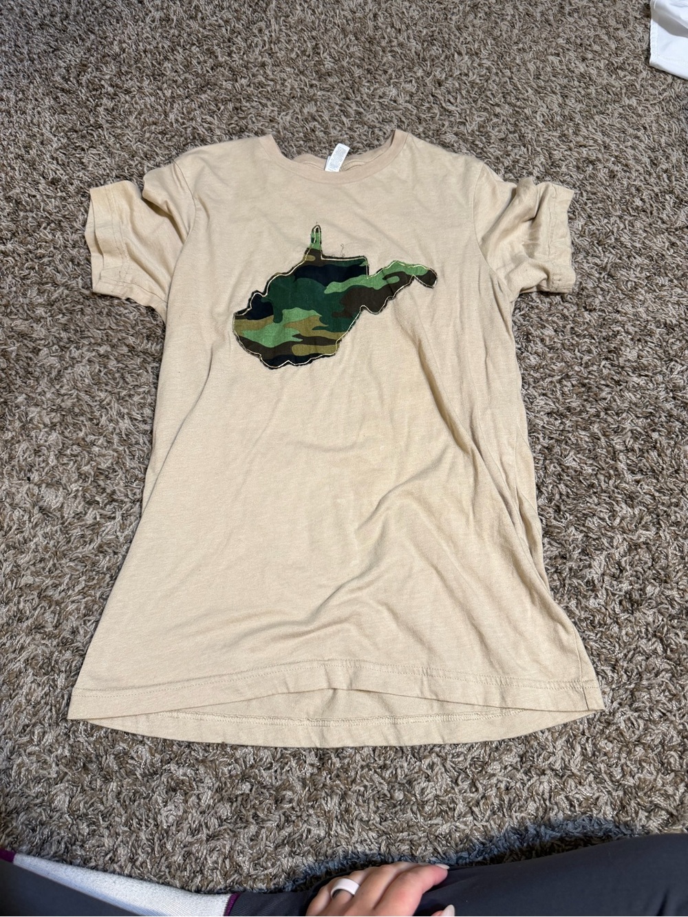 Women’s Bella canvas camouflage West Virginia state t-shirt. Size medium
